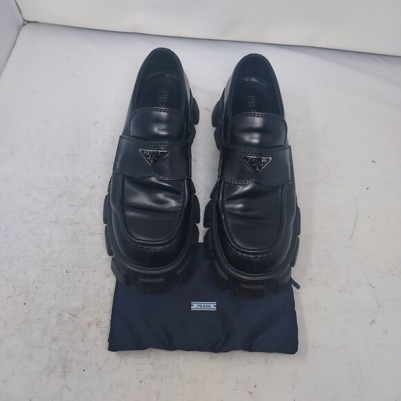 Prada Black MENS Chunky Monolith Lug Sole Platform Loafer - Picture 7 of 13